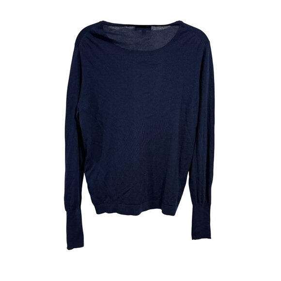 J.Crew Halle Crewneck Merino Wool Sweater Navy Blue Size L - Picture 5 of 7